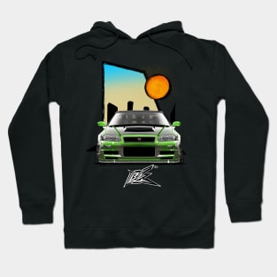 nissan skyline gtr r34 pearl green Hoodie